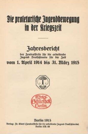 1.1915: Proletarische Jugendbewegung in der Kriegszeit