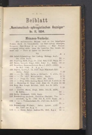 Beiblatt Nr.11, 1894
