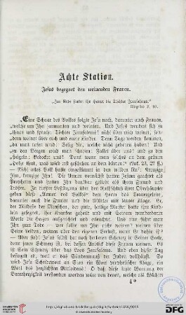 Achte Station. Jesus begegnet den weinenden Frauen