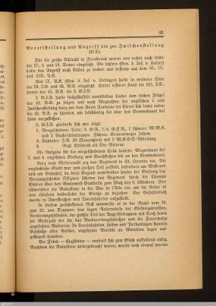 Bereitstellung und Angriff bis zur Zwischenstellung