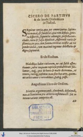 Einleitende Cicero- und Augustinus-Zitate