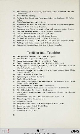Textilien und Teppiche (Nr. 604-676)