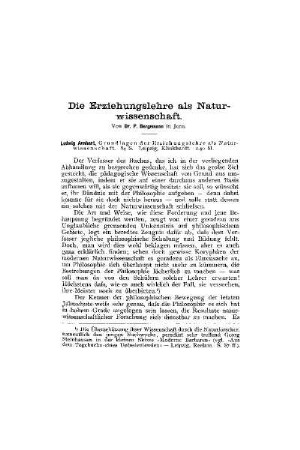 Die Erziehungslehre als Naturwissenschaft