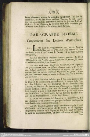 Paragraphe Sixiéme Concernant les Lettres d' Attaches