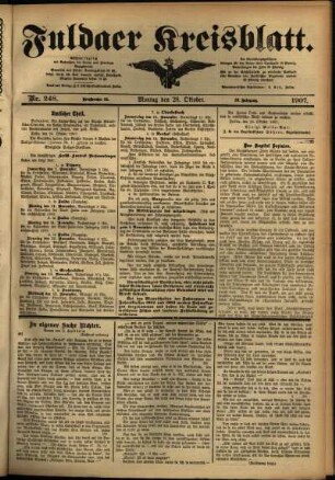 Ausgabe vom Montag, den 28. Oktober 1907.