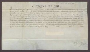 Papst Clemens XIII. gewährt für die Marien-Festtage allen Besuchern der Speyrer Domkirche vollkommenen Ablass.