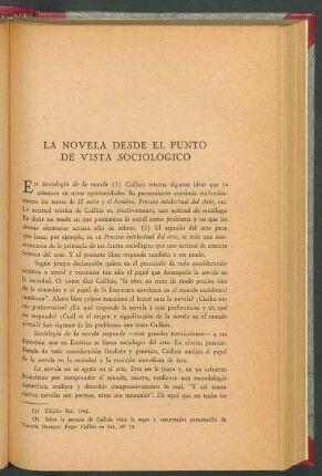 La novela desde el punto de vista sociológico