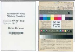 Entnazifizierung Hermann Hense , geb. 03.12.1909 (Schneider)