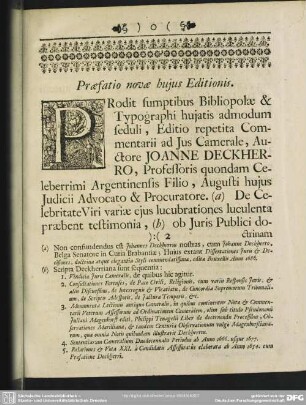 Praefatio novae hujus Editionis