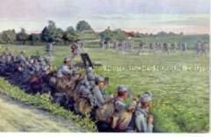 Angriff der deutschen Infanterie in Russisch-Polen