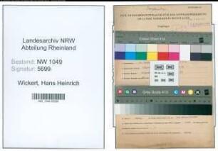 Entnazifizierung Hans Heinrich Wickert , geb. 22.10.1904 (Steuerberater)