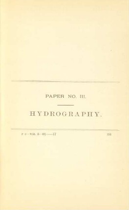 Paper No. III. Hydrography