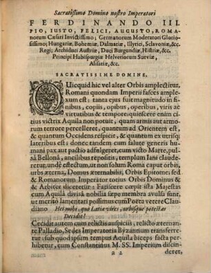 Iustus rhōmaio-basilikos stephanos i.e. legitima ... corona Ferdinando III. imposita