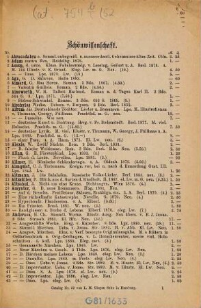 Catalog Nr. ... des antiquarischen Bücherlagers von L. M. Glogau Sohn in Hamburg : [Ab Nr. 34 auch m. d. Tit.:] Des Hamburger Antiquar, 52