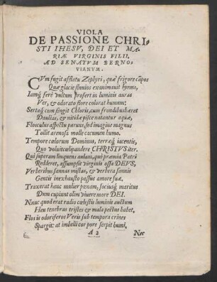 Viola De Passione Christi Ihesu, Dei Et Mariae Virginis Filii.