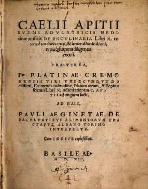 De re culinaria : libri X