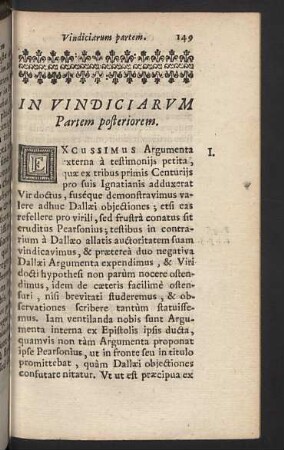 In Vindiciarum Partem posteriorem.