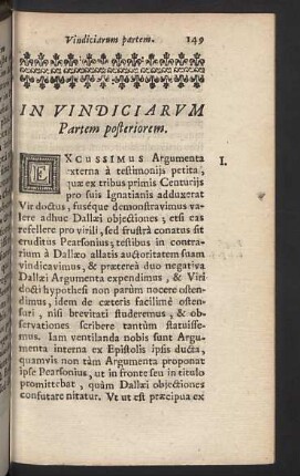 In Vindiciarum Partem posteriorem.