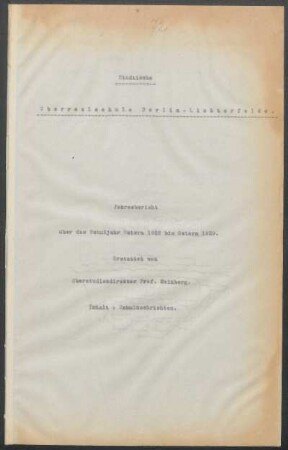 1928/29: Jahresbericht über das Schuljahr Ostern ... bis Ostern - 1928/29