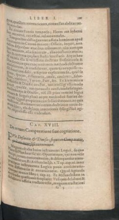 Cap. XVIII. De rerum Comparatione sive cognatione