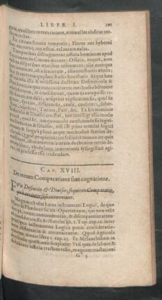 Cap. XVIII. De rerum Comparatione sive cognatione