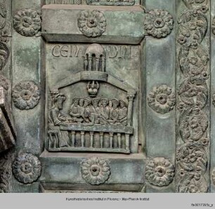 Bronzetür des Westportals : Abendmahl