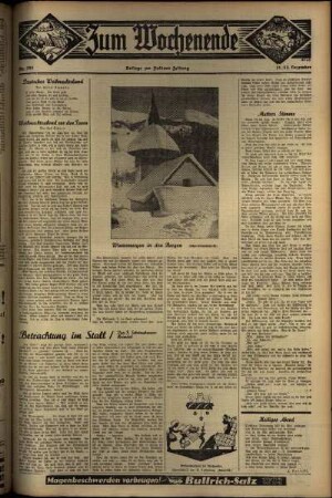 Zweite Ausgabe vom Sonntag, den 22. Dezember 1935.