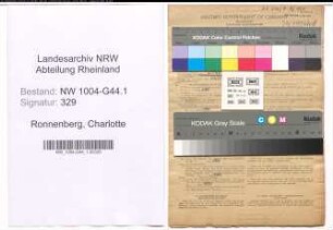Entnazifizierung Charlotte Ronnenberg , geb. 27.06.1901 (Witwe)