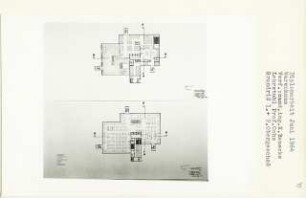 Warenhaus (Diplomarbeit bei Karl Wilhelm Ochs): Grundrisse 1. - 2. Obergeschoss 1:200