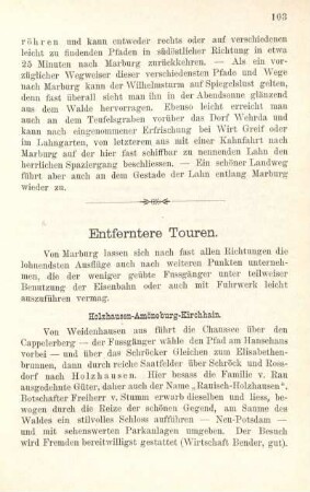 Entferntere Touren.