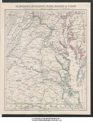 Der amerikanische Kriegsschauplatz zwischen Washington und Richmond