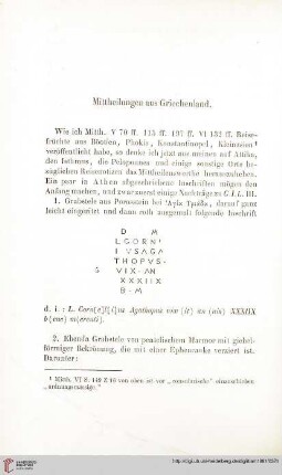 6: Mittheilungen aus Griechenland