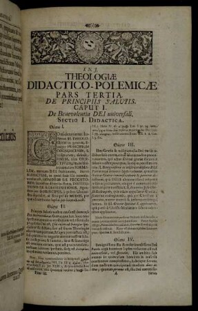 Pars Tertia. De Principiis Salutis.