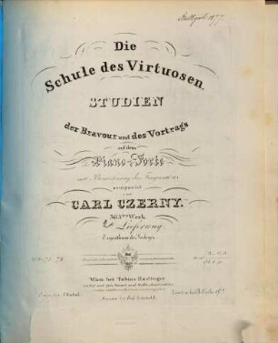 Die Schule des Virtuosen : Studien der Bravour und des Vortrags auf dem Piano-Forte mit Bezeichnung des Fingersatzes ; 365. Werk. 2, No. 13-26