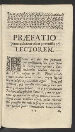 Praefatio priori editioni olim praemissa ad Lectorem.
