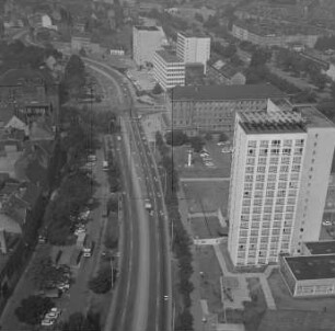 Kreuzung Juri-Gagarin-Ring und Franckestraße in Erfurt : Blickrichtung Nordwesten
