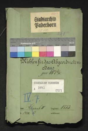 Wahlen für das Abgeordneten-Haus pro 1874/76