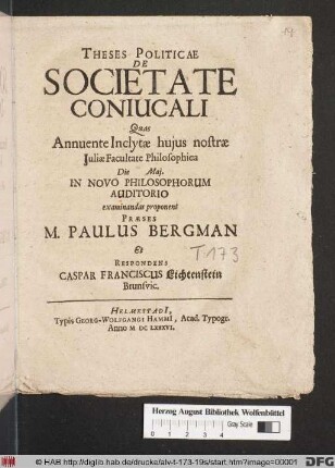 Theses Politicae De Societate Coniucali
