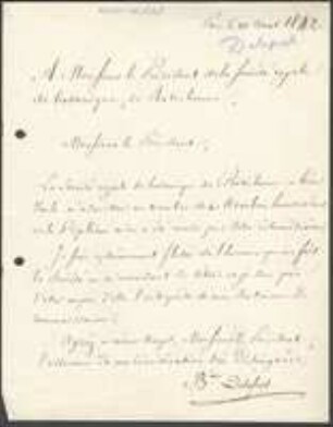 Brief von Benjamin Delessert an David Heinrich Hoppe