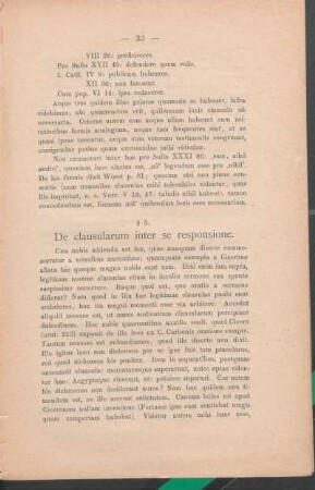 § 5. De clausularum inter se responsione.