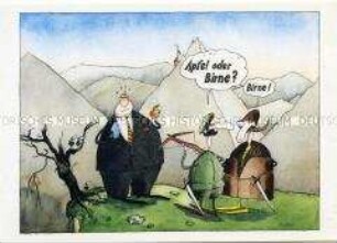 Postkarte mit Karikatur zu Helmut Kohl