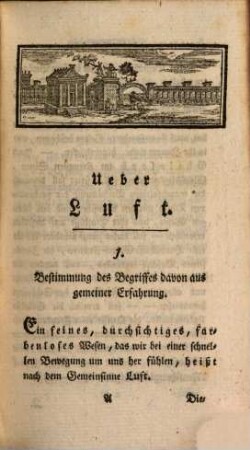 Vorlesungen aus der Naturlehre, 4. Ueber die gemeine, und die durch Auflösung aus Körpern entwickelte Luft