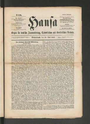 No. 129. Sonnabend, den 28. Mai 1853.