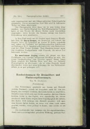 Randzeichnungen für Bromsilber- und Platinvergrösserungen
