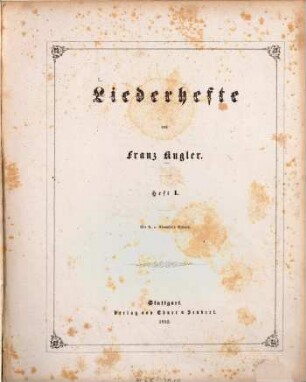 Liederhefte, 1