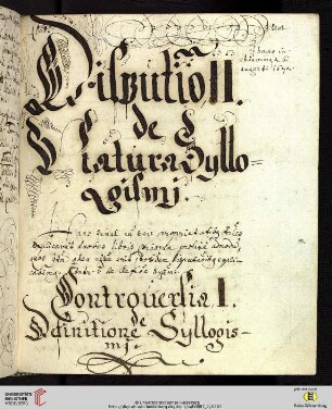 Disputatio II: De Natúra Syllogismj