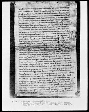 Makulaturfragment aus T. Livius, lib. XXVIII, Cap. 39?