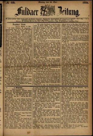 Ausgabe vom Montag, den 26. Mai 1884.