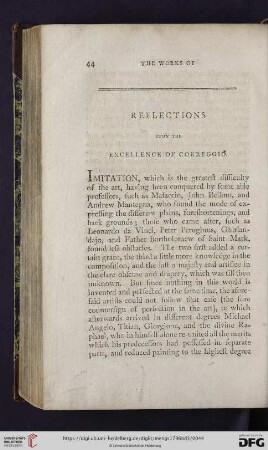 Reflections upon the excellence of Correggio