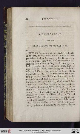 Reflections upon the excellence of Correggio